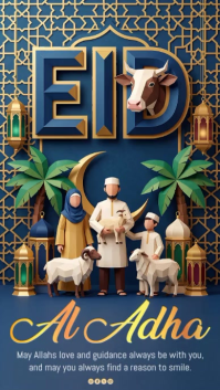 3D Eid al-Adha Celebration Instagram Story Video template