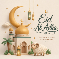 3D Eid Al Adha Instagram Post Instagram-Beitrag template
