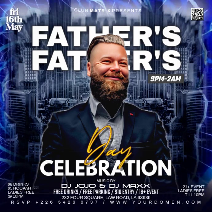 3d Father's Day Celebration  Square (1:1) template