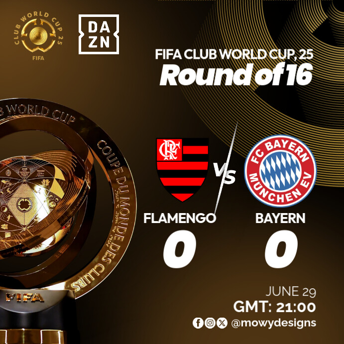 3d Fifa Club World Cup Fixture Instagram Post template