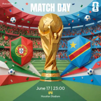 3D Football Match Instagram Post Video template