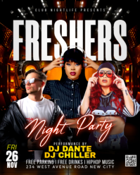 3d Freshers Night Party University College Welcom Bash Artist Dj Music Concert Event Flyer Template Instagram Portrait