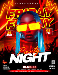 3d Friday Night Party Flyer Flyer (us Letter) template