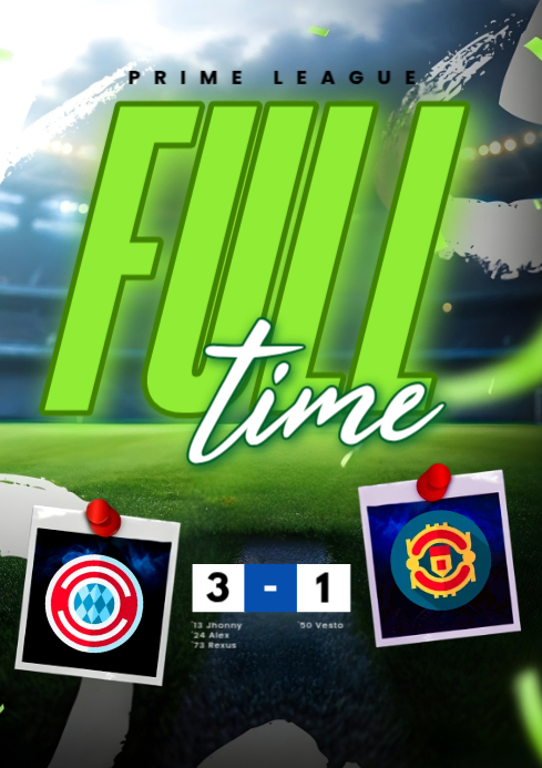 Full Time Match Graphics Copy of 3d Full Time Soccer Template A4 | PosterMyWall