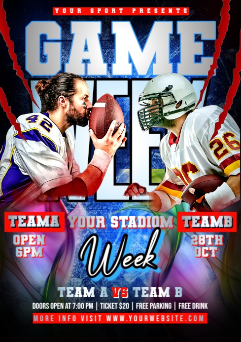 Plantilla de 3d Game Week A4 | PosterMyWall