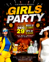3d Girls Party Sexy Ladies Night Music Dj Nightlife Celebration Event Advertisement Flyer Template I Instagram Portrait