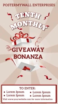 3d Giveaway announcement video template Affichage numérique (9:16)