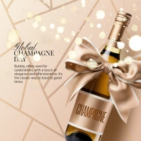 3d Global Champagne Day Instagram Post template