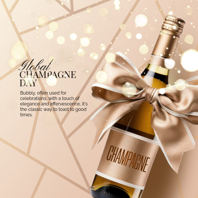 3d Global Champagne Day Instagram Post template