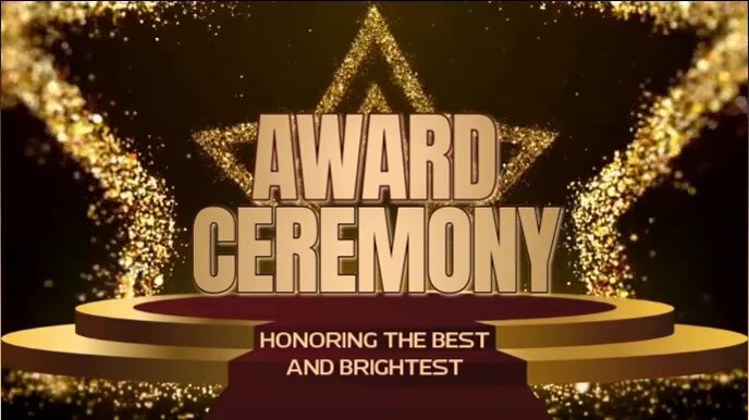 3d Golden Animated Star Award Ceremony Video Digital Display (16:9) template