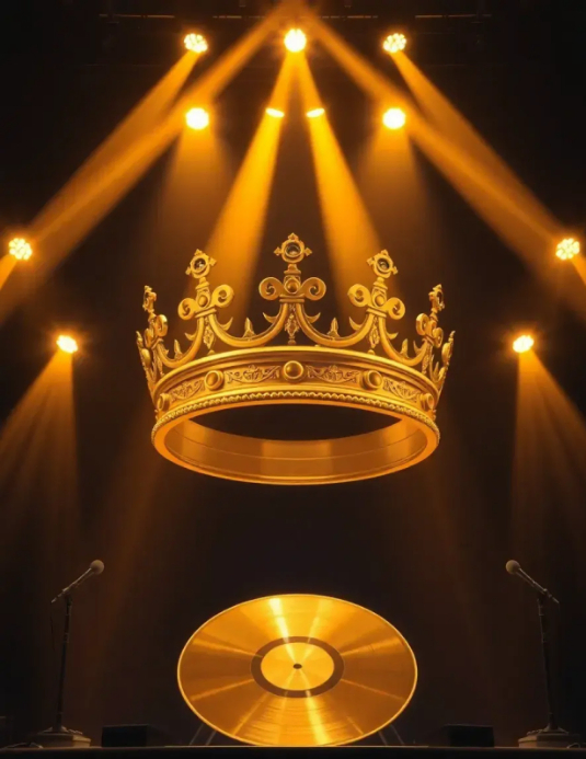 Modèle 3d Golden Crown Award Stage With Spotlight Background Flyer (us ...