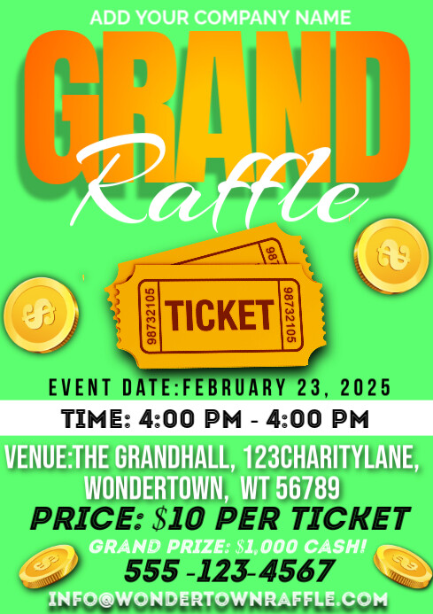 3d Grand Raffle A3 Templat | PosterMyWall