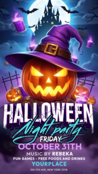 3d Halloween Club Night Instagram Story template