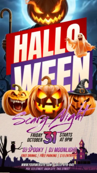 3d Halloween Club Night Instagram Story template
