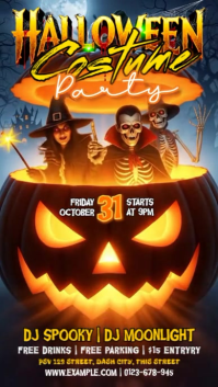 3d Halloween Costume Contest Night Instagram Story template