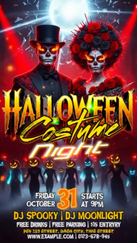 3d Halloween Costume Night Party Instagram Story template