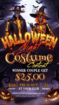 3d Halloween Costume Night Party Instagram Story template