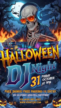 3d Halloween Horror Night Instagram Story template