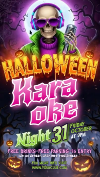 3d Halloween Karaoke Night Instagram Story template