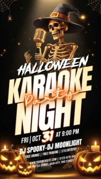 3d Halloween Karaoke Night Party Instagram Story template