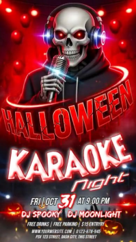 3d Halloween Karaoke Night Party Instagram Story template