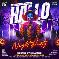3d Halloween Night Party Flyer Instagram Post template