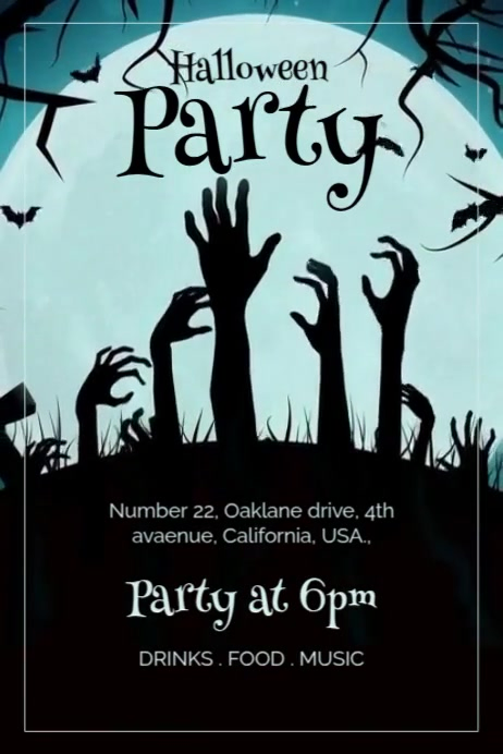 3d Halloween Night Party Poster Template | PosterMyWall