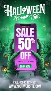 3d Halloween Sale Instagram Story template