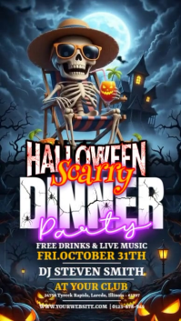 3d Halloween Scary Dinner Night Instagram Story template