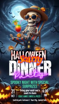 3d Halloween Scary Dinner Night Instagram Story template