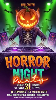 3d Halloween Scary Dj Night Party Instagram Story template