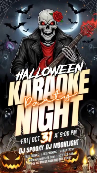 3d Halloween Scary Night Party, Instagram Story template