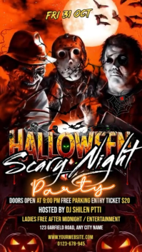 3d Halloween Scary Night Party Instagram Story template