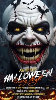 3d Halloween Scary Night Party Instagram Story template