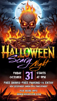 3d Halloween Scary Night Party Instagram Story template