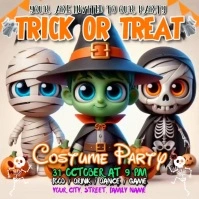 3d Halloween Square (1:1) template