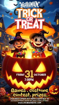 3d Halloween Trick Or Treat Event Instagram Story template