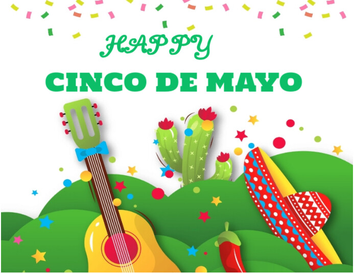 3d Happy Cinco De Mayo Poster  Flyer (us Letter) template