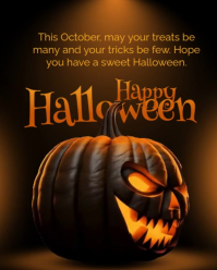 3d Happy Halloween Instagram Portrait template