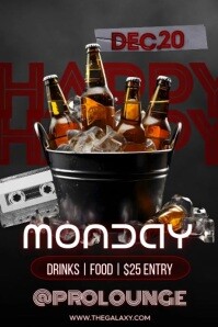 3d Happy Hour  Poster Affiche template