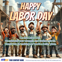 3D Happy Labor Day Appreciation Quote Instagram Post template
