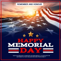 3D Happy Memorial Day Flyer for Instagram template