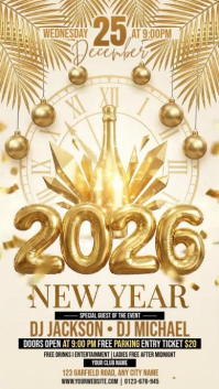 3d Happy New Year Instagram Story template