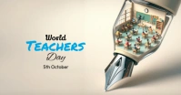3d Happy Teacher's Day Facebook Shared Image Template