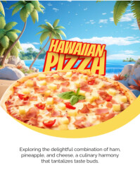 3d Hawaiian Pizza Instagram Portrait template