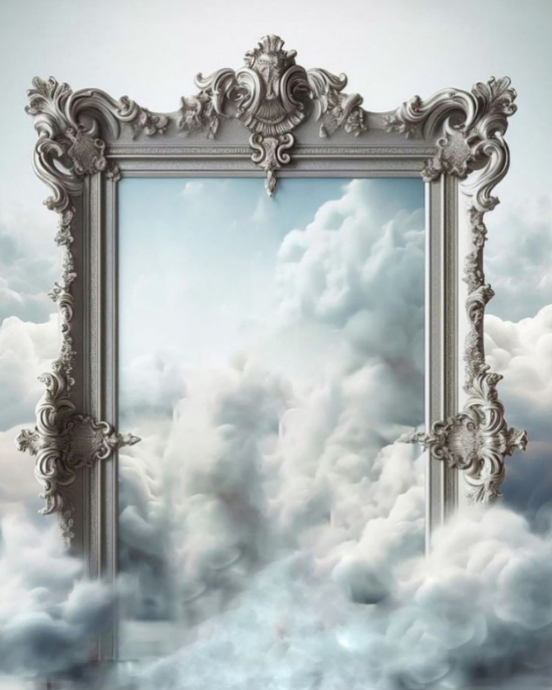 Heaven Pattern Frame 3d Heaven's Gate Baroque Frame Instagram Portrait Template | PosterMyWall
