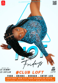 3d Hot Fridays Party A4 template