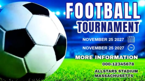 3d I Customizable Soccer Game Invitation Template | Sports Match Party Flyer Digital Display (16:9)