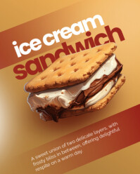 3d Ice Cream Sandwich Day Instagram Portrait template