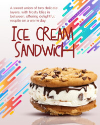 3d Ice Cream Sandwich Day Instagram Portrait template